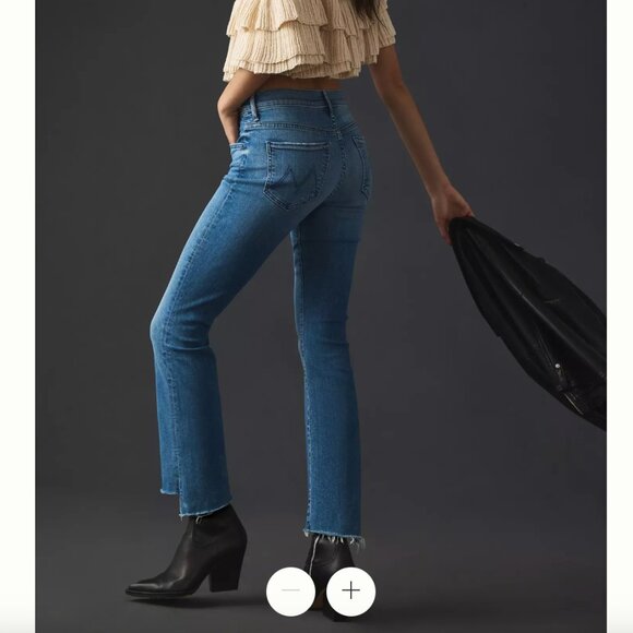 MOTHER The Insider Crop Step Fray Jeans in Sorry I'm Staring - Picture 4 of 11